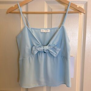 Cute baby blue ribbon tank top